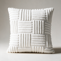 Marle Quad-Ribbed Tufted Cushion Cover — White