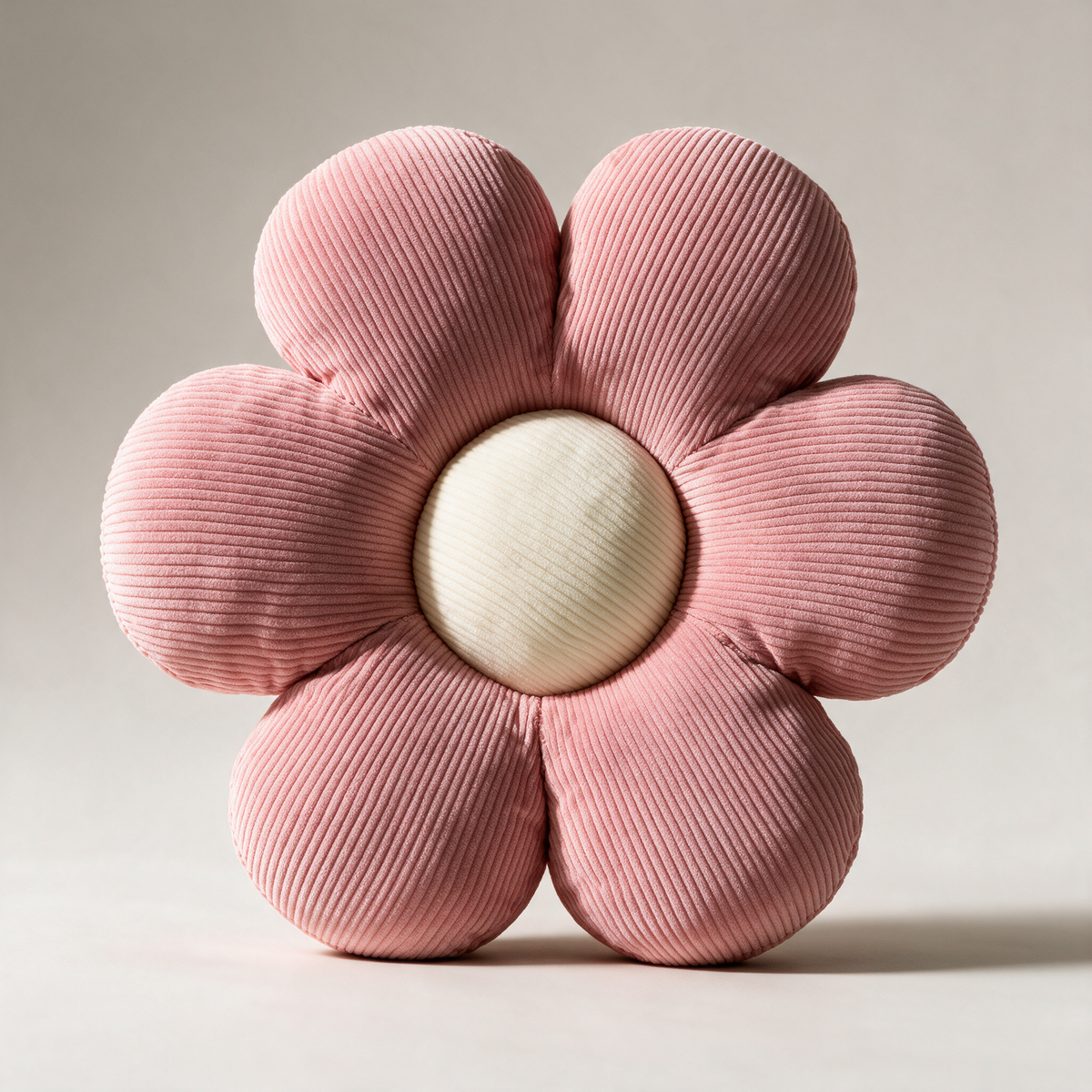 Lark Flower-Shaped Corduroy Cushion — Pink