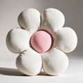 Lark Flower-Shaped Corduroy Cushion — White