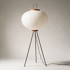 Kell Rice Paper Globe Tripod Floor Lamp — White