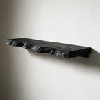 Sable Blackened Live-Edge Wall Shelf — Black