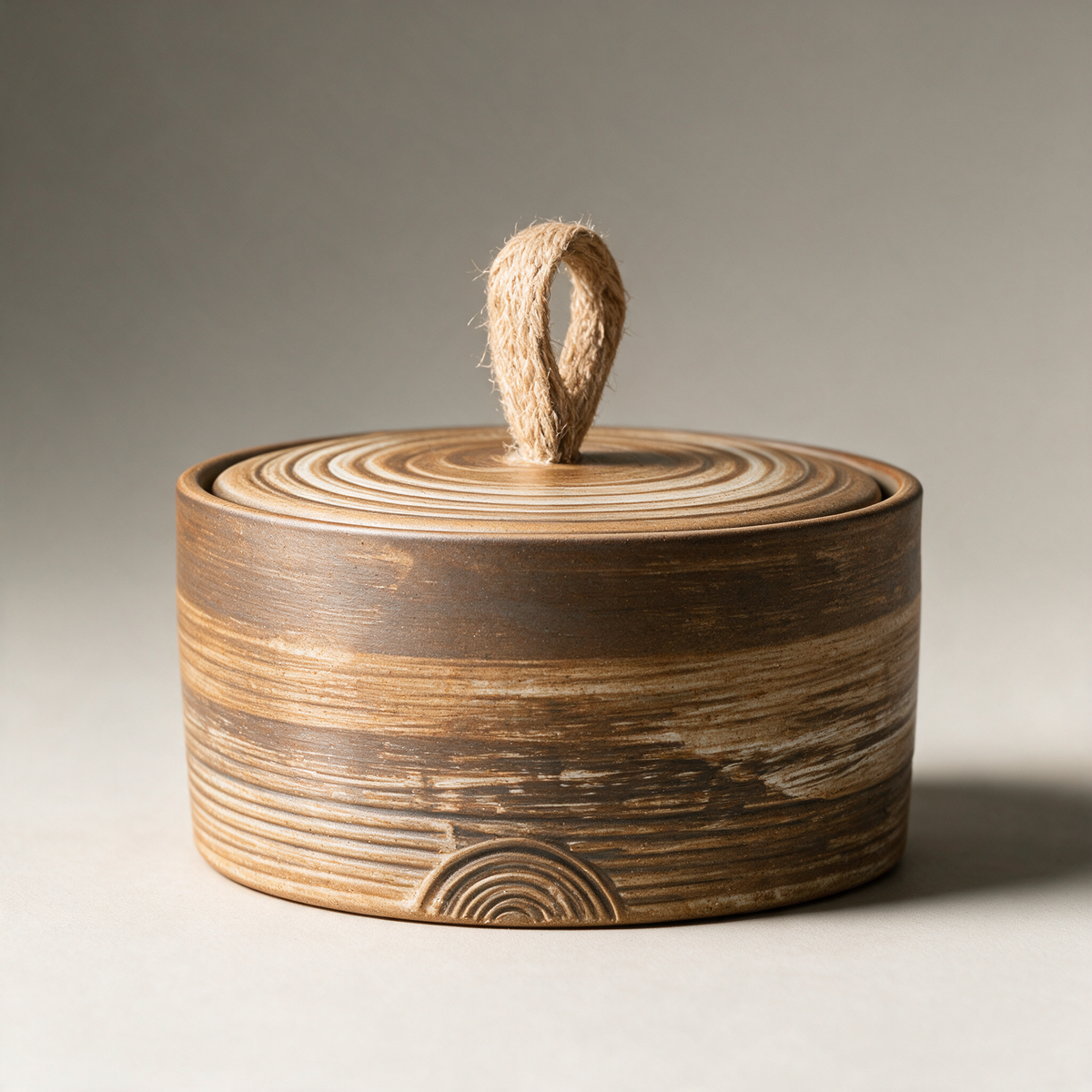 Selby Stoneware Storage Jar — Hemp Rope — Brushed
