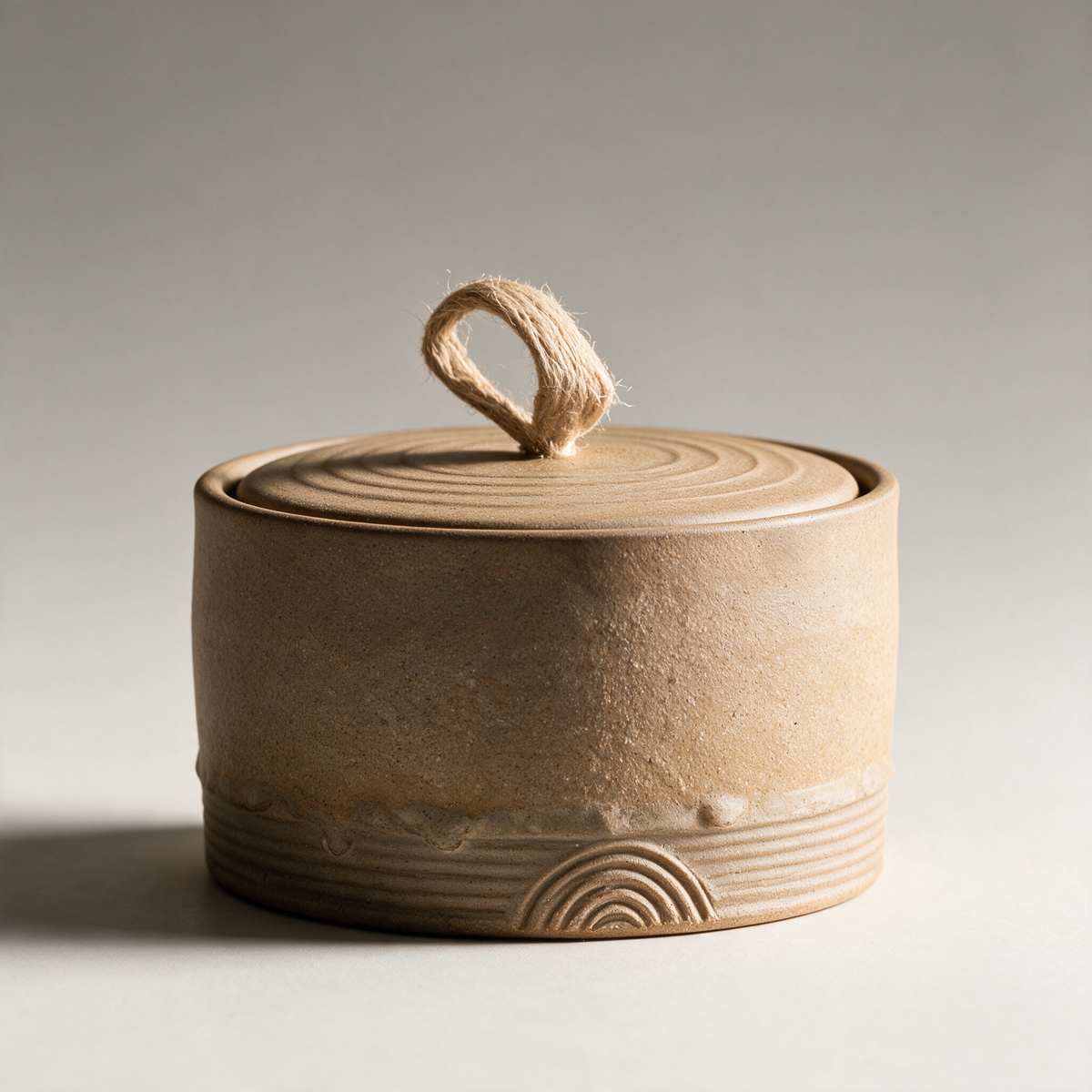 Selby Stoneware Storage Jar — Hemp Rope — Natural