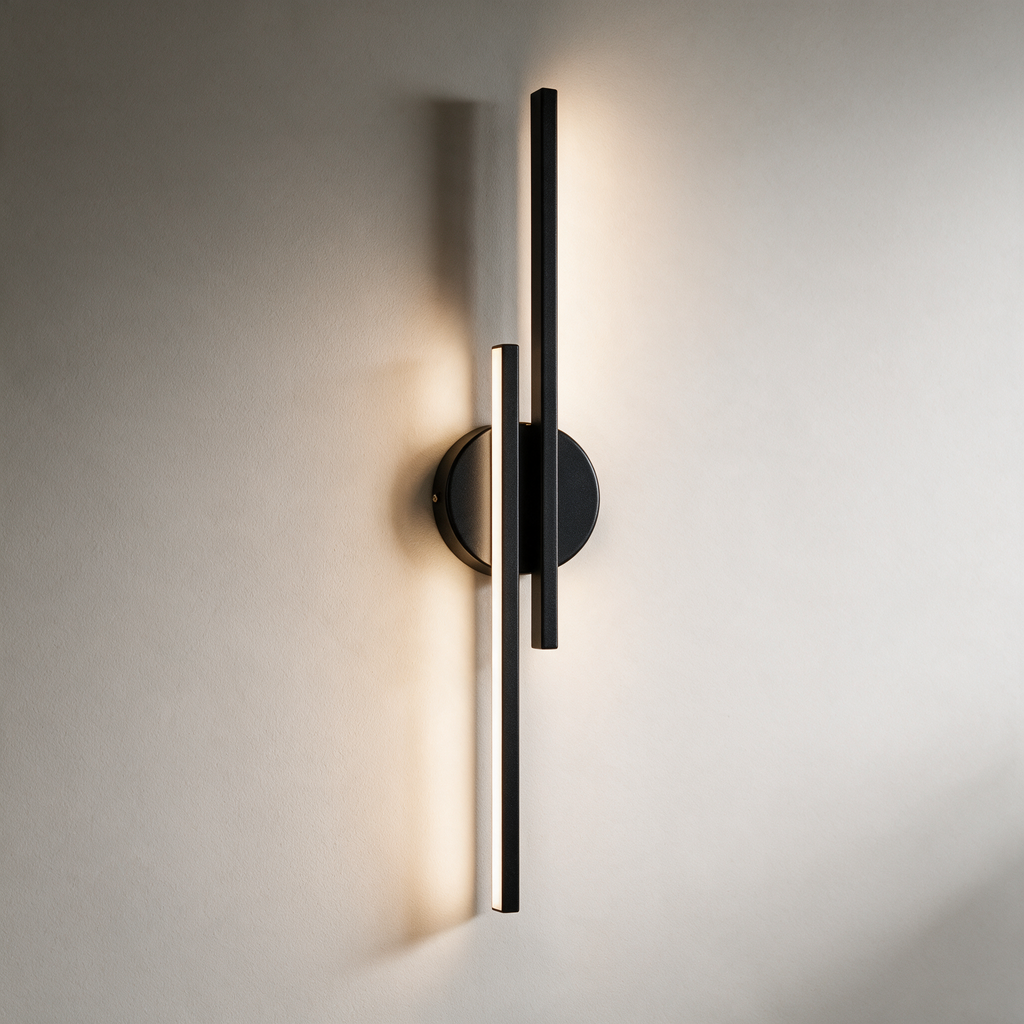 Juniper Twin-Bar LED Wall Light — Black