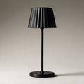 Cade Cordless Dining Table Lamp with Fluted Shade — Black