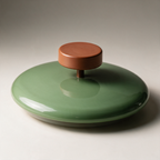 Fern Retro Enamel Ceiling Light — Sage and Terracotta — Green