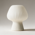 Isla Ribbed Opal Glass Mushroom Lamp — White