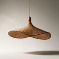 Dune Rippled Rattan Pendant Light — Brown