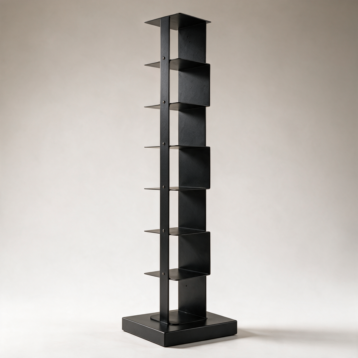 Kestrel Steel Column Bookshelf — Black