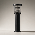 Penn Tiered Louvred Bollard Light, Solar or Hardwired — Black