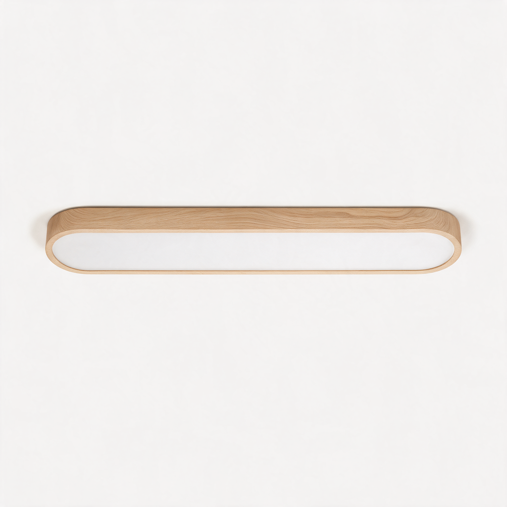 Linden Oak Oval LED Ceiling Light — Light Brown