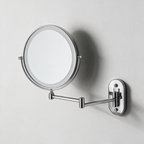 Solace Wall-Mounted Swing-Arm Vanity Mirror — Silver