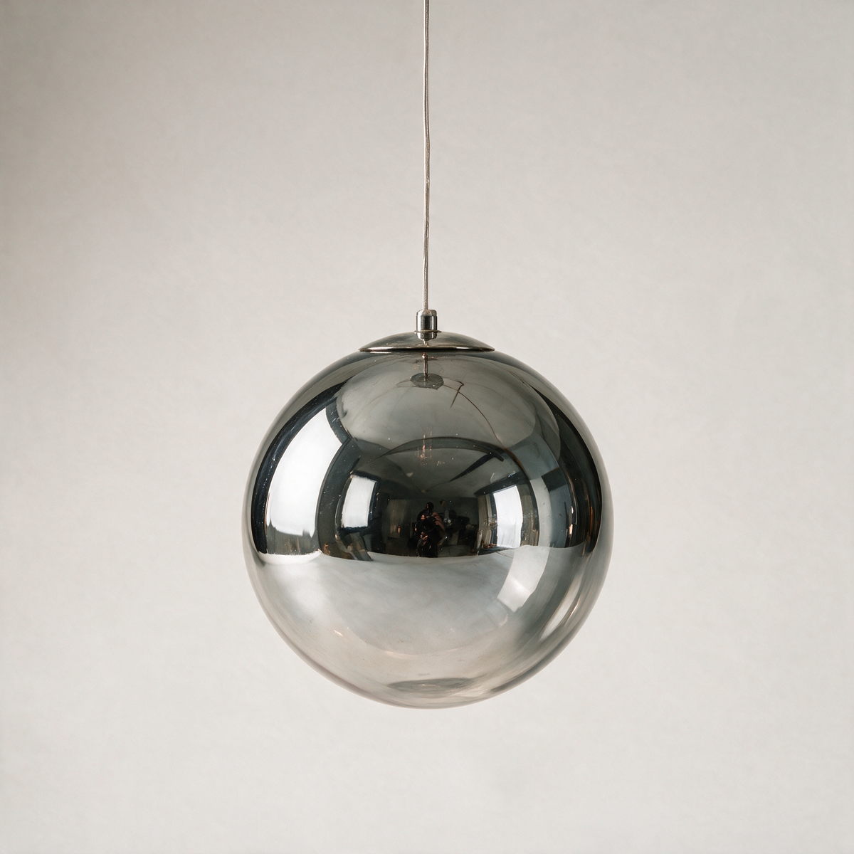 Ember Mirrored Sphere Pendant — Silver