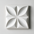 Alba White Radial Petal 3D Relief Wall Panel — Bright White (30 x 30cm)