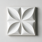 Alba White Radial Petal 3D Relief Wall Panel — Bright White (30 x 30cm)