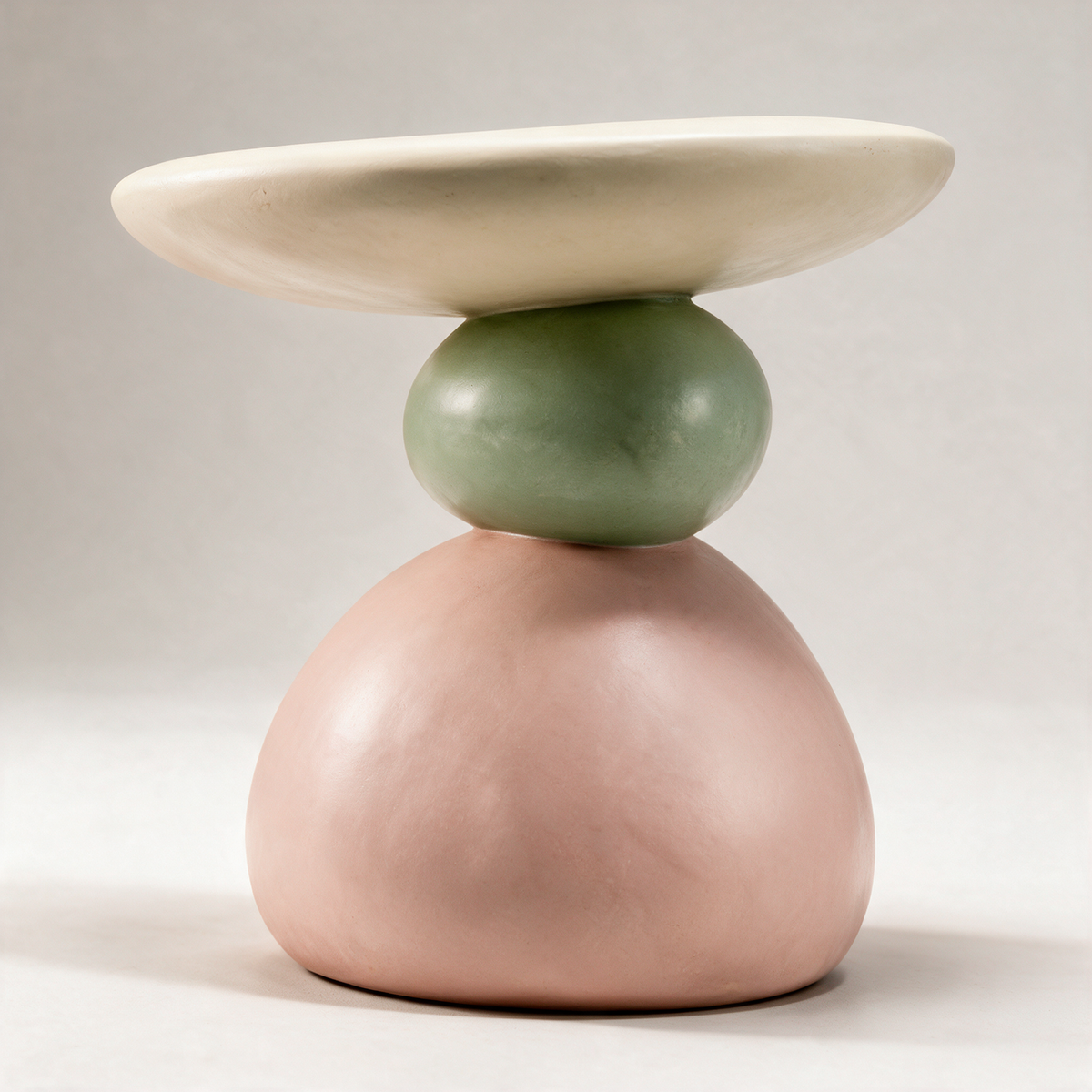 Flint Matte Black Stacked Pebble Side Table — Colour Mixing