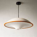 Orla Saucer Pendant Light with Contrast Rim — Orange