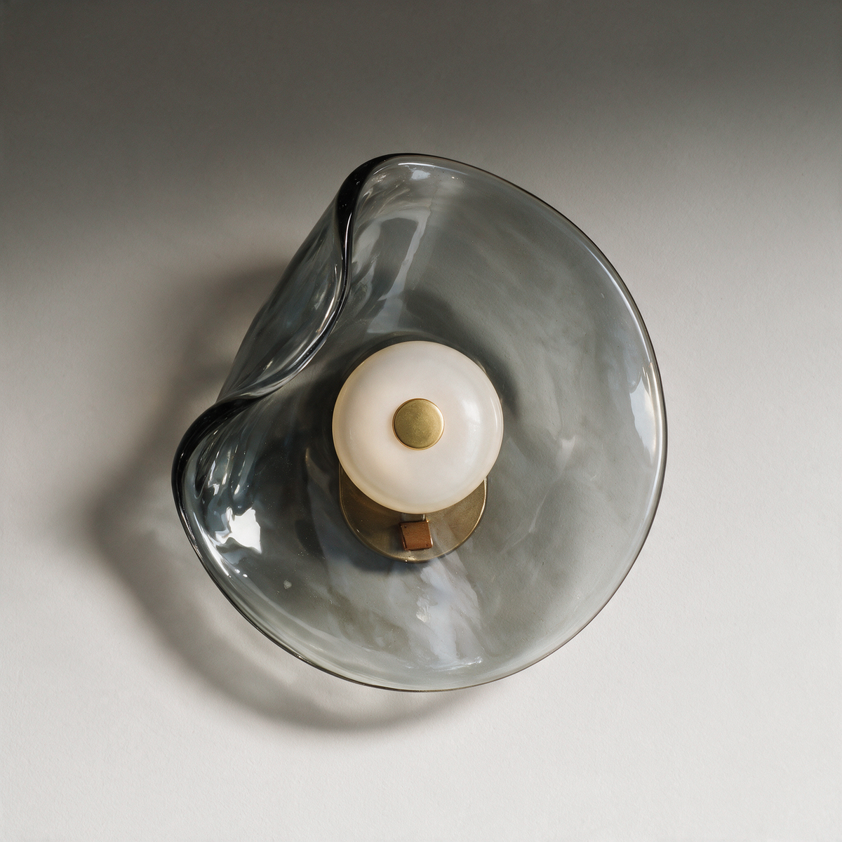 Elder Amber Art Glass Wall Light — Grey