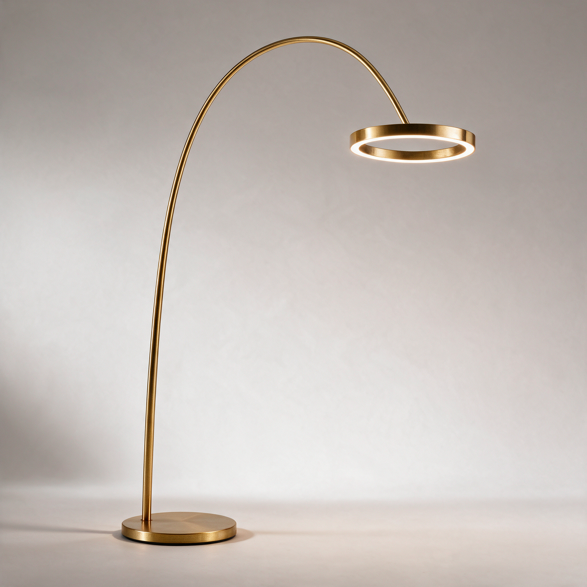 Lorne LED Ring Arc Floor Lamp — Gold