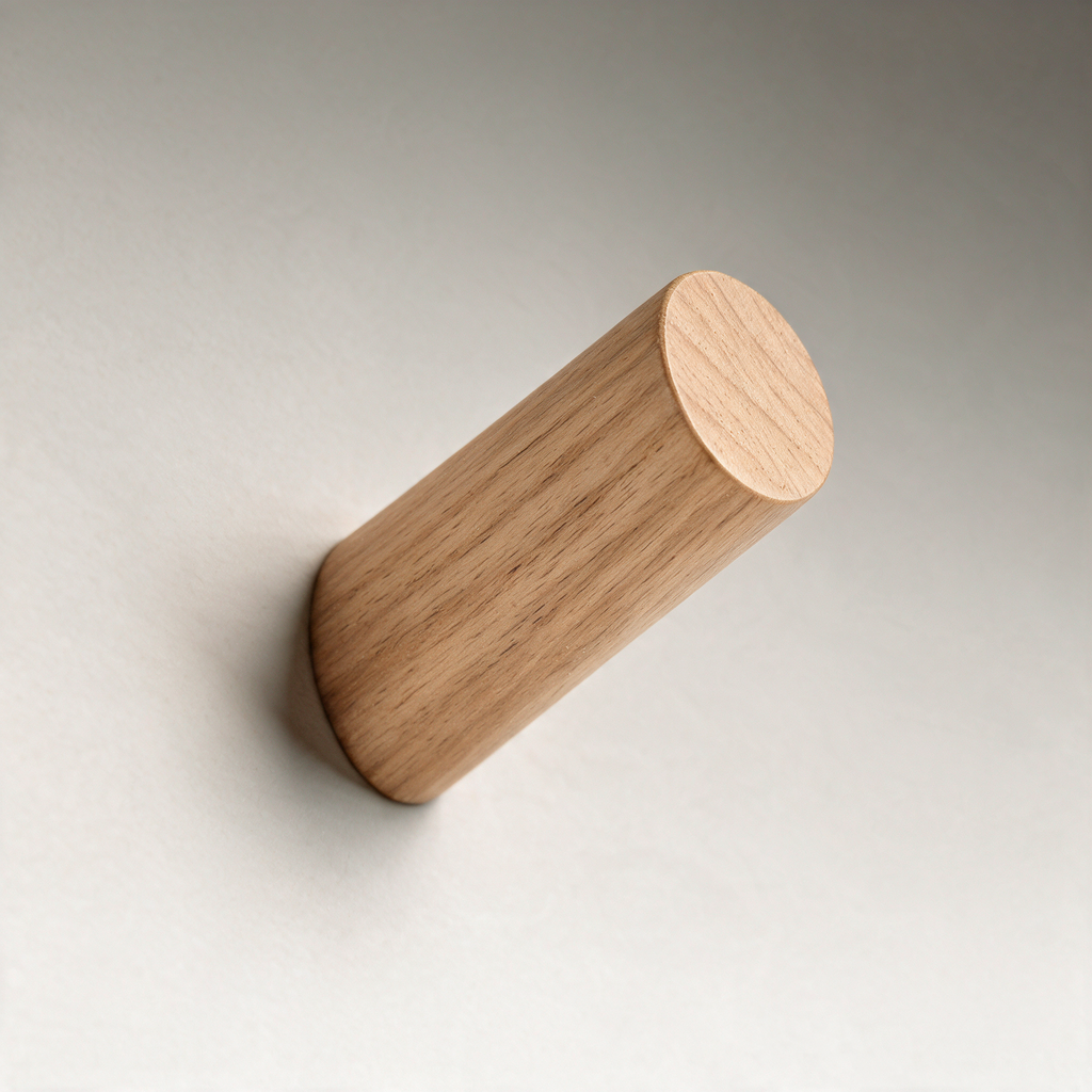 Pike Solid Wood Wall Hook — Angled or Straight — Natural