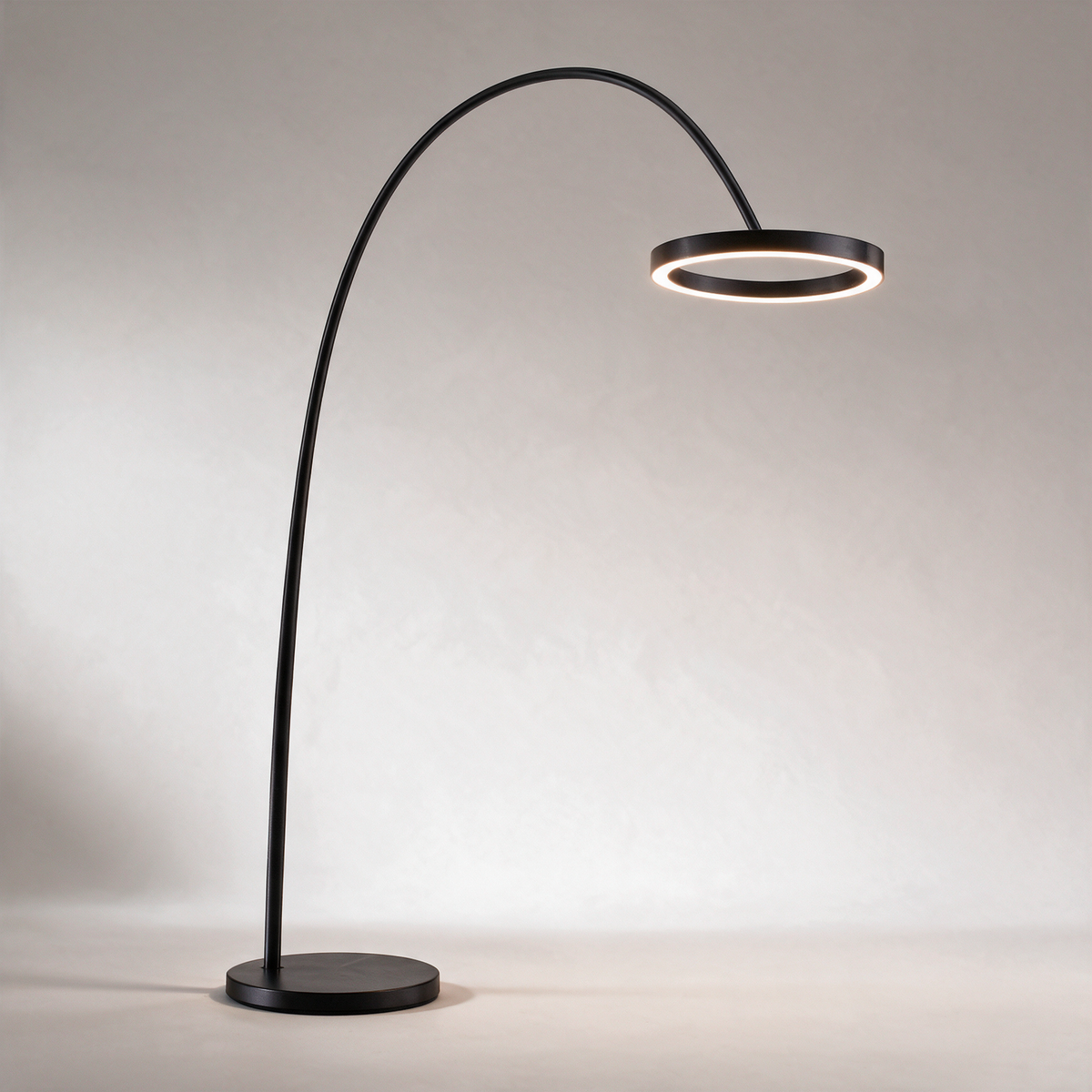Lorne LED Ring Arc Floor Lamp — Black