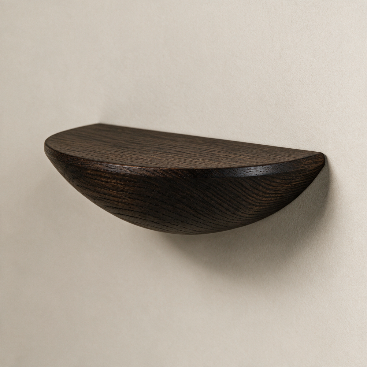 Skye Half-Moon Floating Ledge in Oak Finish — Dark Oak