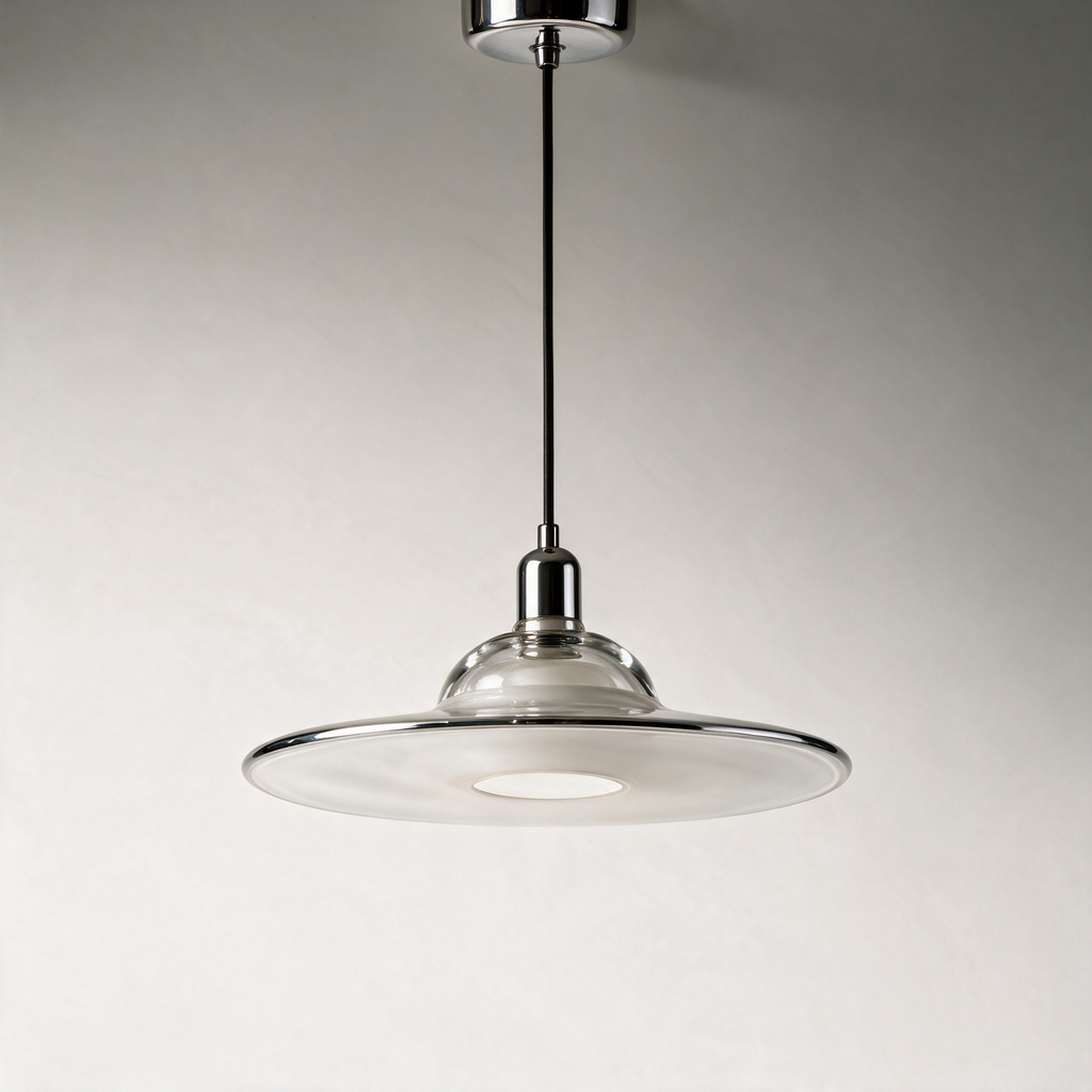 Pell Clear Glass Disc Pendant Light — Chrome