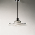 Pell Clear Glass Disc Pendant Light — Chrome