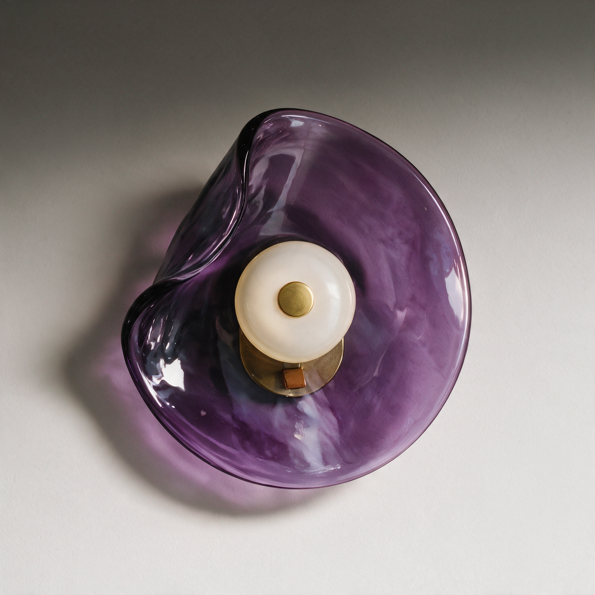 Elder Amber Art Glass Wall Light — Purple
